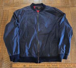 FLX Men’s Jacket 2XL Blue Flight Bomber Water Repellant Lightweight